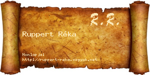 Ruppert Réka névjegykártya